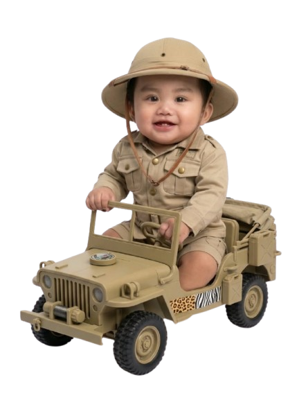 Terrence driving his safari jeep